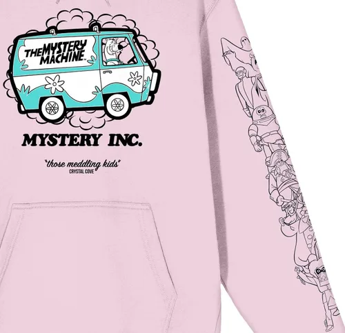 Vista 2 de Bioworld Scooby Doo Mystery Inc Local Ad Sudadera con capucha de manga larga Cradle Pink para hombre