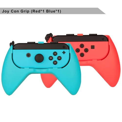 Vista 5 de Kit de accesorios para Nintendo Switch, paquete de tapas de agarre para controles redondos, estuche de transporte, protector de pantalla y control