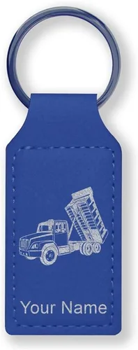 Vista 14 de LaserGram Llavero rectangular, camión volquete, grabado personalizado incluido