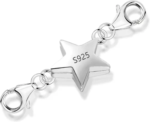 Vista 9 de Collar magnético de corazón de oro de 14 quilates, cierres y cierres de plata de ley 925, cierre de langosta doble, cierres magnéticos de joyería