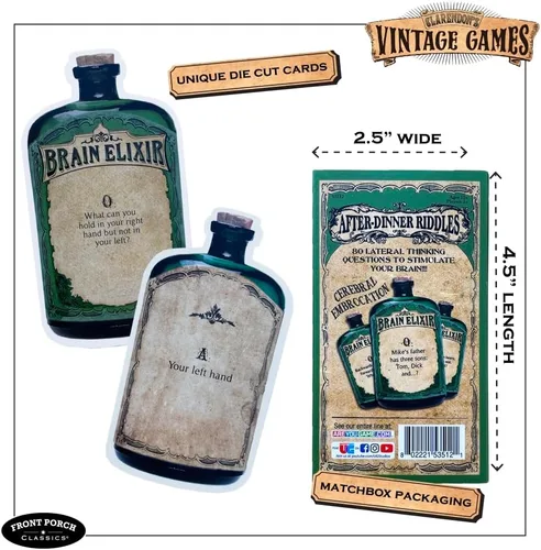 Vista 3 de Front Porch Classics Elixir cerebral – Después de la cena RIDDLES tarjetas, el paquete puede variar