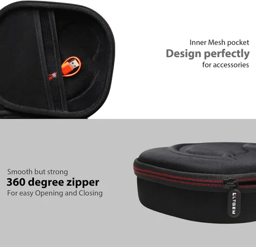 Vista 5 de LTGEM - Funda compatible con auriculares JBL Tune 510BT 520BT 500BT 570BT 660NC 710BT 720BT 770NC y Live 460NC 660NC 670NC 770NC 760NC, negro