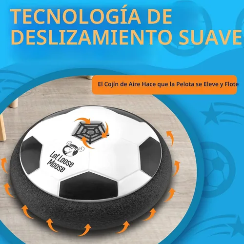 Vista 6 de Let Loose Moose Hover Balón de fútbol, juego de 2 juguetes de fútbol LED, regalos para niños de 8 años, fútbol flotante LED para interiores