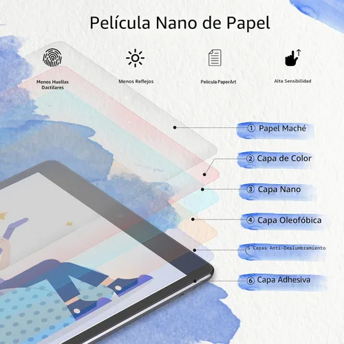 Vista 3 de MOBDIK Paquete de 2 protectores de pantalla Paperfeel compatibles con iPad Air 3 2019/iPad Pro 10.5 2017, película mate, antirreflejos, menos