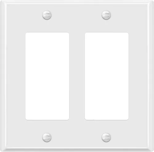 Vista 28 de ENERLITES Placa de pared metálica decorativa para interruptor o tomacorriente, resistente a la corrosión, tamaño de 2 segmentos, 4.50" x 4.57
