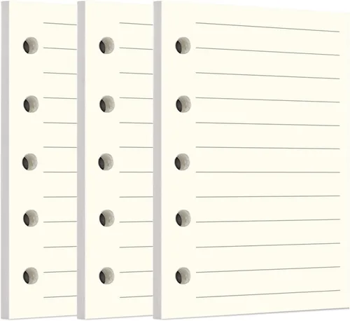 Vista 19 de Zelten 1 paquete A5 de 80 hojas/160 páginas 4 en 1 rayado cuadrado punteado en blanco hojas sueltas perforadas papel de repuesto de papel