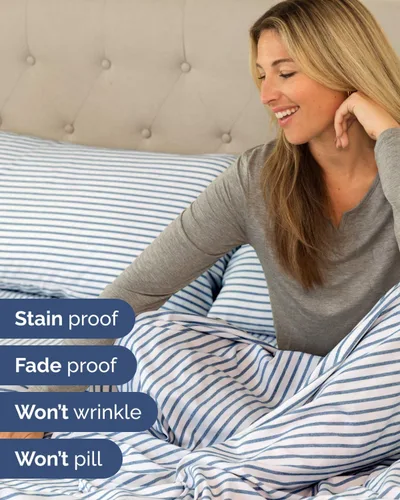 Vista 350 de Extra Deep Twin XL Sheet Set - 3 Piece College Dorm Room - White 01-Blanco