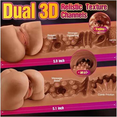 Vista 4 de BIG SHOCKED Muñeca Sexual de Bronce Juguetes Sexuales Masculinos, Muñecas Sexuales Realistas de Trasero Rebotante 5.8 Libras Masturbador Sexual