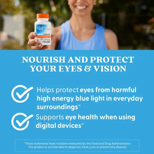 Vista 5 de Doctor's Best Suplemento de luteína de 20 mg con zeaxantina - Luteína para los ojos, vitaminas para la salud ocular para hombres y mujeres, apoyo a