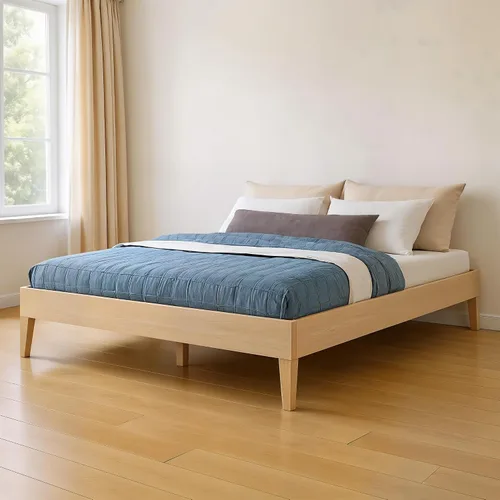 Vista 12 de Grain & Grove Cama con plataforma Bear (matrimonial), roble en relieve marrón oscuro