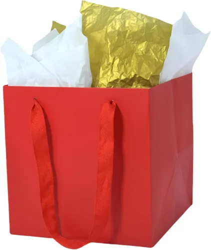 Vista 18 de JUNESHE Bolsas de regalo cuadradas pequeñas con papel de seda, color negro, paquete de 2, 5.9 pulgadas Bolsas de papel con asas para cumpleaños