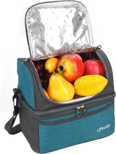 Vista 7 de yodo Bolsa de almuerzo grande de lujo de doble capa para mujeres y hombres adultos, ideal para la playa, picnic, viaje por carretera, preparación