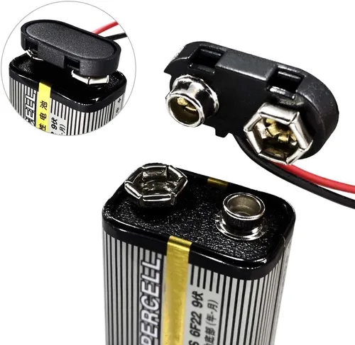 Vista 7 de Conector de batería de 9 V, 10 piezas tipo T de 9 voltios conector de hebilla de plástico duro utilizado en experimentos estudiantiles, u otros