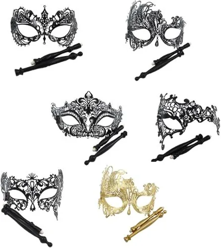 Vista 4 de Seglorwy Máscara de baile de máscaras para mujer, con diamantes de imitación venecianos, para Halloween, Navidad, noche, baile de graduación, fiesta