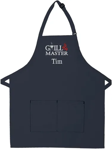 Vista 10 de Delantal bordado personalizado para adultos, hecho en los Estados Unidos, para hombres, mujeres, día del padre, cocina, barbacoa, parrilla, regalo