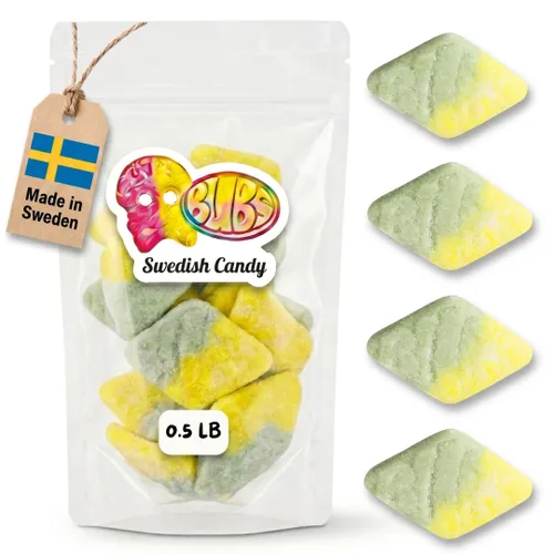 Vista 20 de Caramelos suecos, caramelos de gomitas, mezcla de dulces variados, dulces Bubs (0.5 libras, plátano toffee ovalado)