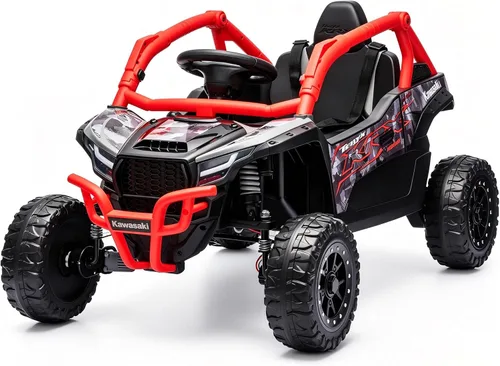 Vista 9 de Kawasaki - UTV de 24 V con licencia para niños de 3 a 6 años, color beige
