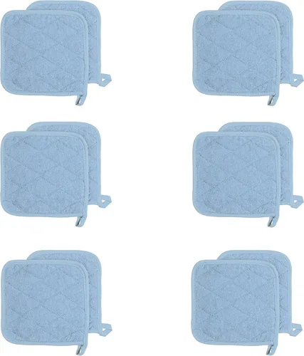 Vista 8 de Arkwright Agarraderas para Ollas de Cocina - Juego de 12 Almohadillas Cuadradas Resistente al Calor, Almohadillas de Algodón Lavables de Grado