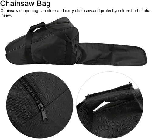 Vista 3 de Bolsa de motosierra, portátil impermeable para motosierra, bolsa protectora de tela Oxford, bolsa de transporte de almacenamiento de protección