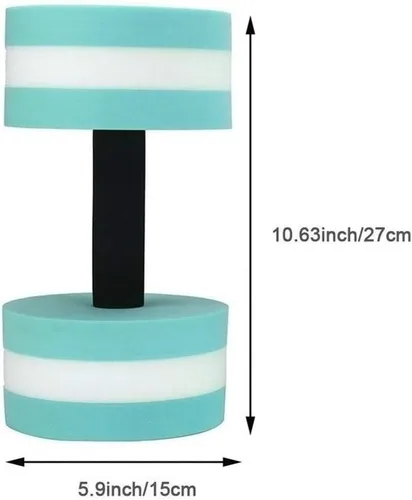 Vista 7 de Water Dumbbells - Set of 2 Aquatic Exercise Dumbell, Aqua Dumbbells for Water Aerobics, EVA Foam Dumbbells Pool Resistance Water Fitness Equipment