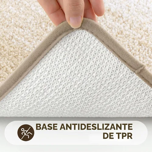 Vista 4 de Pauwer Juego de 3 alfombras de baño antideslizantes y lavables, de microfibra, absorbentes, extra suaves, de secado rápido, tapete de ducha