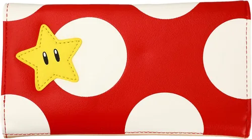 Vista 2 de Super Mario Red Mushroom Design Juniors Flap - Cartera de tres pliegues para mujer, Multi colorido