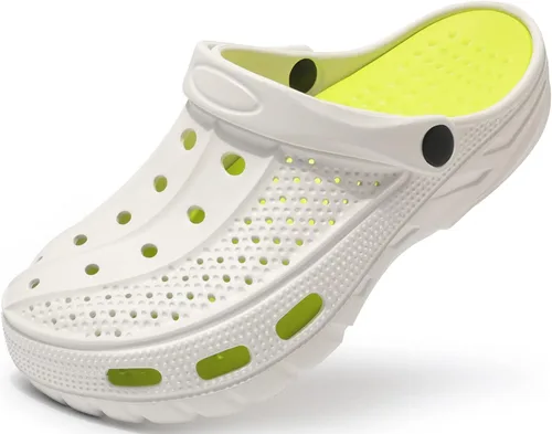 Vista 13 de ChayChax Zuecos con soporte de arco para hombre y mujer, zapatos de jardín, pantuflas antideslizantes para exteriores y playa con plantilla