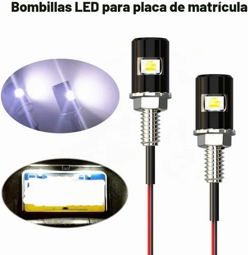 Vista 3 de Luz para matrícula, tornillo de matrícula, LED, superbrillante 12 V, impermeable, bombilla LED para placa de matrícula, para motocicleta, camión