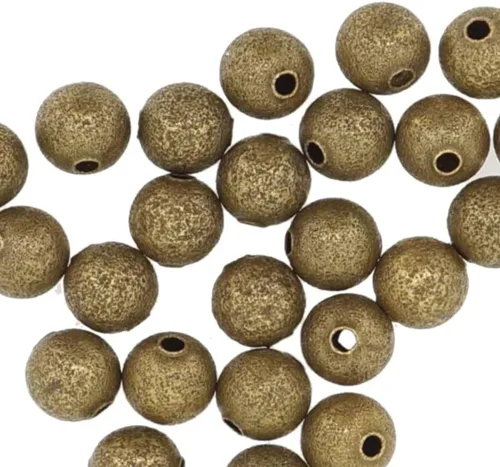 Vista 3 de 200 hermosas cuentas redondas de metal de 0.118 in (0.12 pulgadas) pequeñas y pequeñas cuentas de metal chapadas en bronce antiguo para manualidades