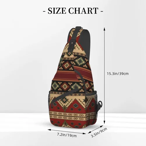 Vista 2 de ZREXUO Mochila tipo bandolera de nativo americano, mochila cruzada casual para hombres y mujeres, Nativo Americano-22, Mochilas Daypack