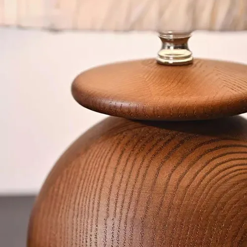 Vista 4 de BGGJJ Lamp for Desk Retro Style Mushroom Table Lamp Bedroom Atmosphere Light Solid Wood Bedside Lamp Desk Lamps for Home Office
