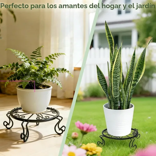 Vista 4 de Kylinbigda Soporte de metal para plantas para interiores y exteriores, soporte de esquina baja, decoración para plantas pequeñas para el hogar