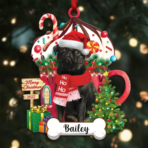 Vista 85 de Amantes de los perros de Navidad – Navidad de perros disponibles para muchos perros Shi Tzu – Adorno con forma personalizada, adorno de Navidad