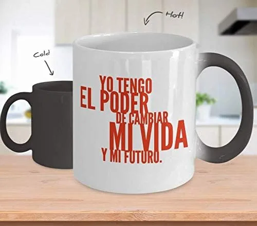 Vista 2 de Taza Café Mi Vida Vaso, taza de café divertidas, tazas personalizadas, taza de café inspiradoras, taza con mensajes positivos.