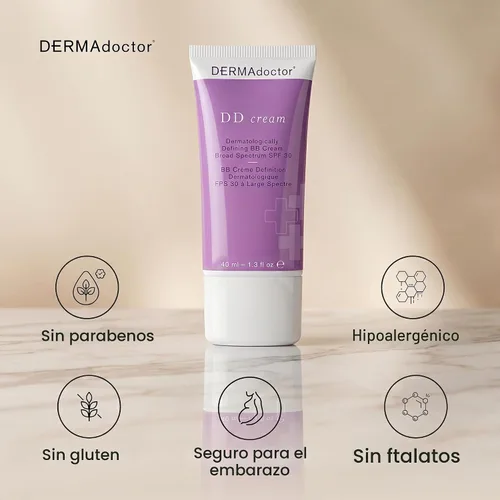 Vista 9 de DERMAdoctor DD Crema Hidratante Mineral Tintado SPF 30, 1.3 oz
