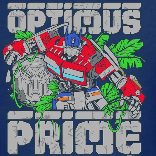 Vista 3 de CafePress Transformers 7 Optimus Prime Jungle - Camiseta de algodón oscuro para niños