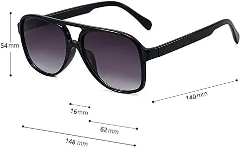 Vista 5 de PRINTUM - Gafas de sol UV400 de inspiración retro de los años 70 para hombres y mujeres lentes teñidas de ámbar