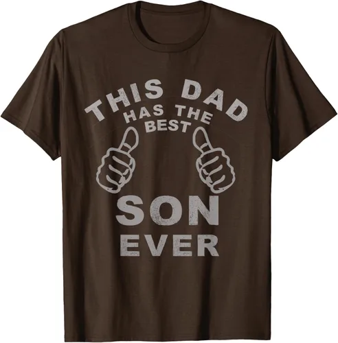 Vista 7 de Camiseta con texto en inglés "This Dad Has the Best Son Ever", regalo del día del padre, Negro