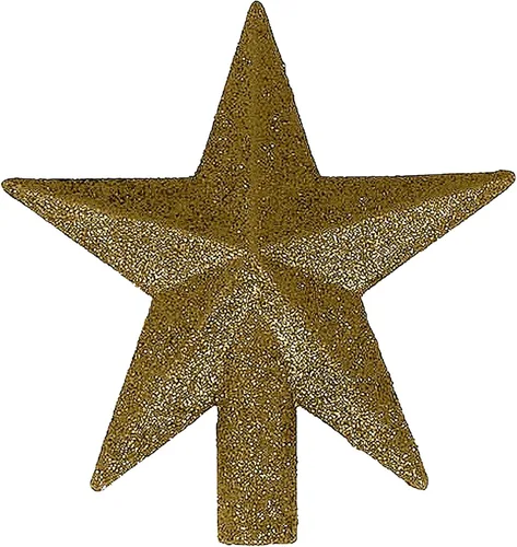 Vista 3 de Estrella dorada de purpurina para árbol de Navidad, sin luz, 4 pulgadas, de la colección Petite Treasures