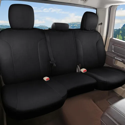 Vista 45 de Coverado Chevy Silverado - Juego completo de fundas de asiento de lona impermeables, apto para Silverado GMC Sierra 2007-2013 y 2019-2025 1500 Negro