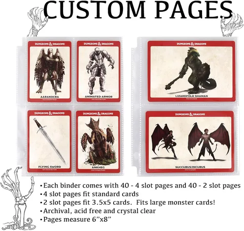 Vista 9 de Forged Dice Co. Curiosities Cache - Carpeta organizadora de tarjetas y tarjetas hechizas con páginas, color marrón oscuro, 9.5 x 8 x 2 pulgadas