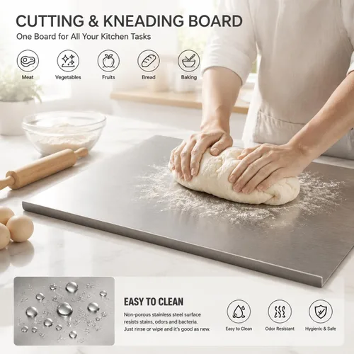 Vista 5 de Tablas de cortar de acero inoxidable 304 para cocina, alfombrillas