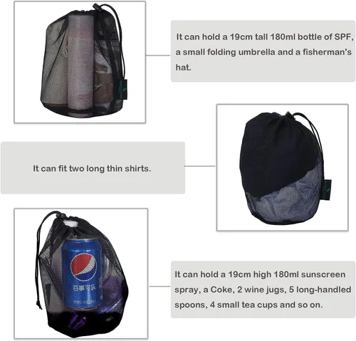 Vista 4 de iBasingo 510pcs bolsa de malla de nylon bolsa de cosas saco de golf olla al aire libre BVP01, L-5pcs, Viajar