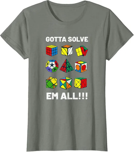 Vista 17 de Camiseta competitiva Puzzle Cube Gotta Solve Em All Speed Cubing