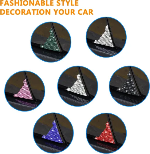Vista 7 de TOMALL Protectores de borde de esquina de puerta de automóvil, 4 unidades, con diamantes de imitación brillantes, antiarañazos, calcomanía para AB