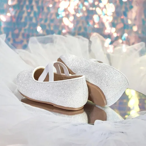 Vista 6 de Otter MOMO Zapatos planos de bailarina para niñas pequeñas y niñas pequeñas, zapatos de vestir para fiesta escolar