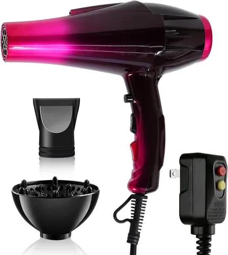 Vista 7 de Secador de pelo, 3500 vatios profesional de salón iónico con motor de CA, 3 ajustes de calor, 2 velocidades, botón de disparo frío, cerámica Negro