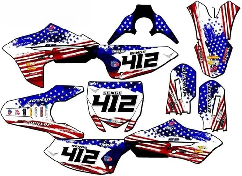 Vista 5 de Kit de base gráfica YZ 65 Merica USA Senge 2018-2025 compatible con Yamaha