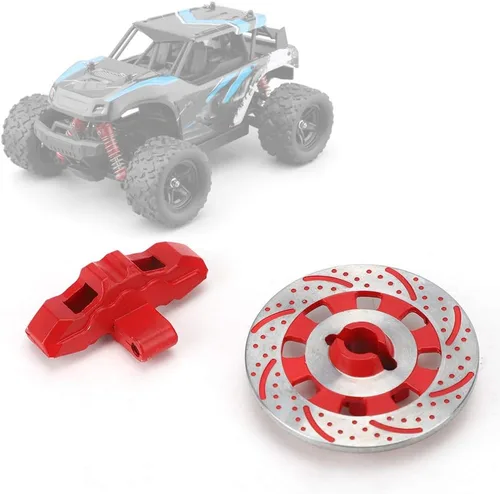 Vista 3 de Disco de freno RC, rotor de disco de freno de rueda, cubo de unidad de disco anti freno apto para Unlimited Desert Racer UDR 1/7 RC Car (rojo) Udr