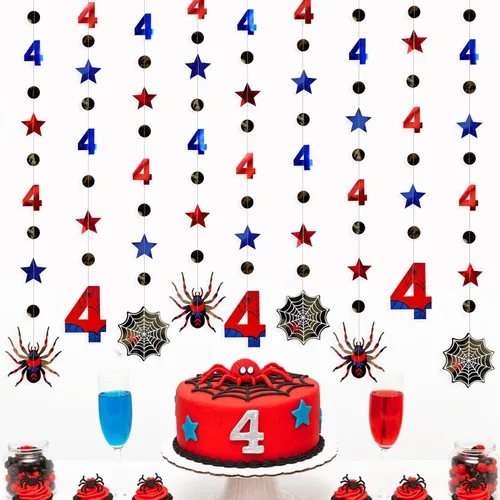 Vista 7 de Decoraciones de cumpleaños de dinosaurio de 52 pies para niños, pancarta de cumpleaños de tercer dinosaurio Rex, guirnalda de serpentinas, telón